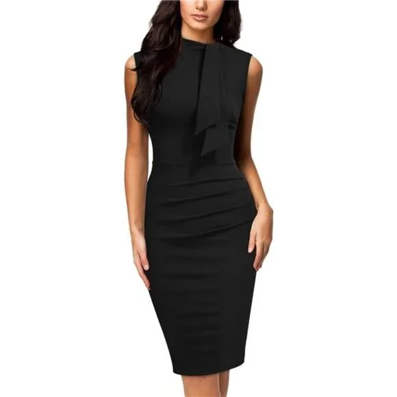 Dresses | Retro 195s Half Collar Ruffle Cocktail Pencil Dress | Poshmark